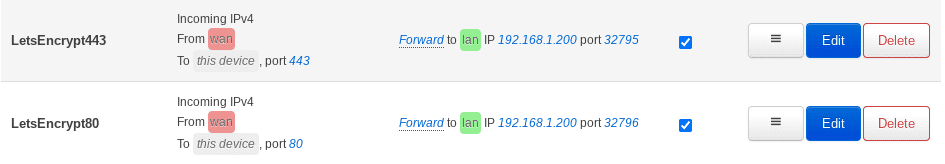 OpenWRT port forwards