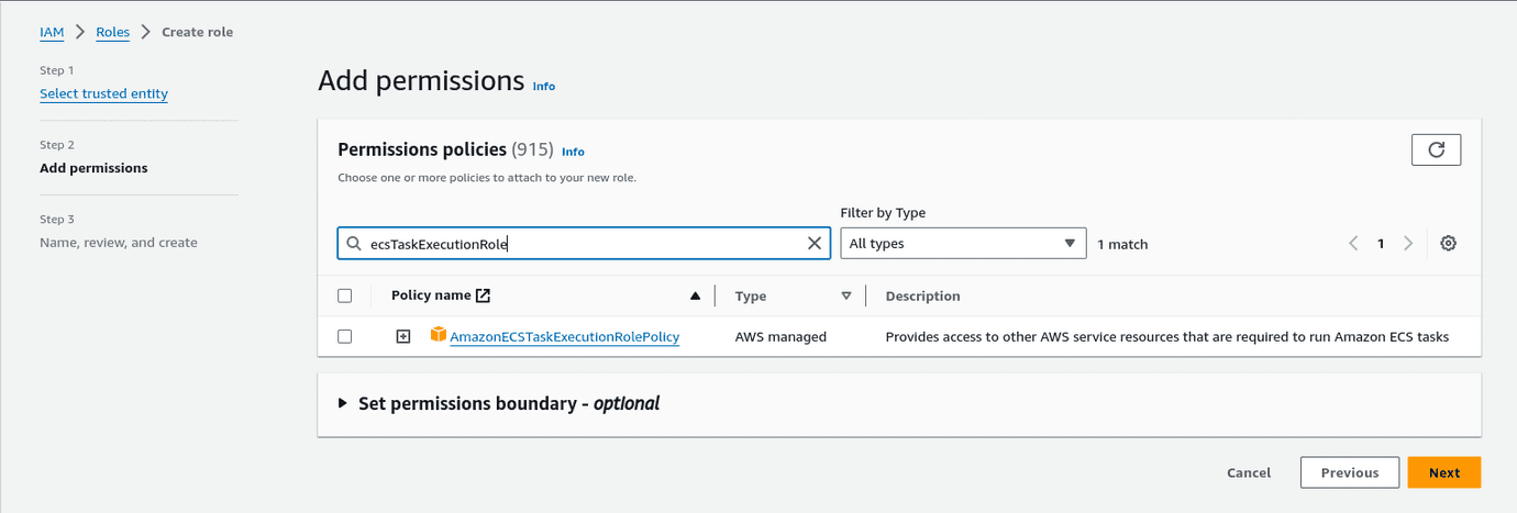 AmazonECSTaskExecutionRolePolicy