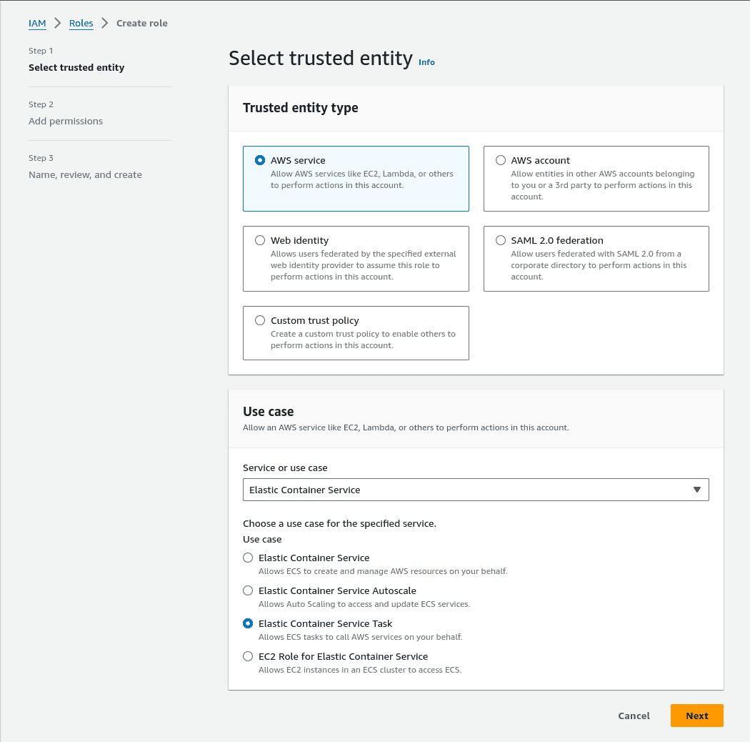 Creating an EC2 IAM role